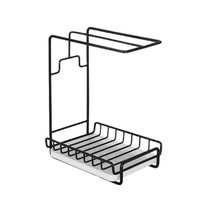 Kitchen Metal L-Shaped Rag Rack Draining Rack Punch-Free Wall-Mounted Sponge <strong>Towel</strong> Holder <strong>Storage</strong> Shelving <strong>Unit</strong> - Product Image 6