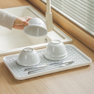 Creative Multi-purpose Chopsticks Utensils Shelf Kitchen Draining Tray Home Cup Holder Double Plastic Tea Tray Fruit <b>Plate</b> - Product Image 6