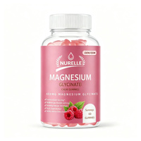 Gummies de glycinate de magnésium à marque privée OEM ODM pour le sommeil, la relaxation et la récupération musculaire, saveur framboise, 60 unités, végétaliennes, fabricant