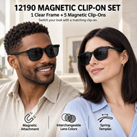 COOCHE Lunettes de soleil magnétiques 5-en-1 à clipser, verres polarisés TAC UV400, monture complète, fabricant d'optiques