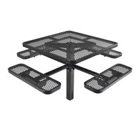 Ensemble de chaises et tables carrées en métal pour jardin extérieur, assemblées, de haute qualité, modernes, 46 pouces, avec trou pour parasol