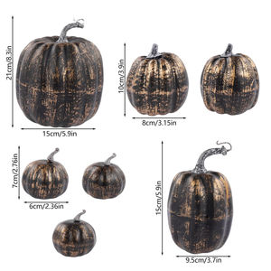7 Pcs Assorted Sizes Foam Artificial Pumpkins Fall Autumn Halloween Graduation Christmas Easter Festive Tabletop Decoration - Product Image 2