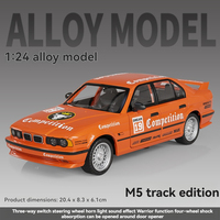 Voiture miniature en métal 1:24, modèle rétro classique M5, revêtement Racetrack, avec son et lumière, modèle de voiture en métal à rétrofriction, jouets