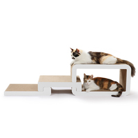 Lit-griffoir transformable innovant pour chat, directement de l'usine, en carton emboîtable, gain de place, pour la détente des chats