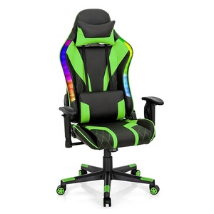 <span class=keywords><strong>Silla</strong></span> <span class=keywords><strong>Gamer</strong></span> Reclinable con <span class=keywords><strong>Luces</strong></span> LED RGB, Respaldo Alto, Masaje, Cuero Sintético, Ruedas Rojas, Muestra Gratis - Product Image 4