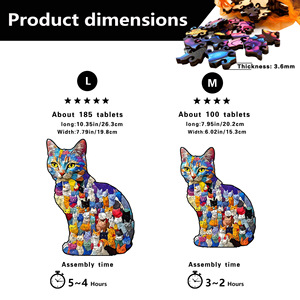 <span class=keywords><strong>Puzzle</strong></span> en <span class=keywords><strong>bois</strong></span> irrégulier pour <span class=keywords><strong>chat</strong></span>, jouet de décompression en forme unique - Product Image 4