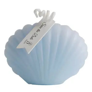 Toptan özelleştirilmiş soya balmumu etiket logosu kabuk şekli kokulu deniz kabuğu mum