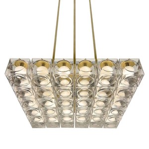 Lustre carré moderne en cristal doré à LED pour salle à manger - Product Image 2