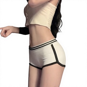 High Quality OEM Custom Made Logo Breathable Quick-Dry Mid Elastic <b>Tight</b> Flat-Angle Polyester/Cotton <b>Shorts</b> for Women - Product Image 1