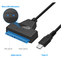 Cavo di Trasferimento Dati Type-C SATA con Conduttore in Rame e Schermatura Intrecciata in PVC per Connessione Esterna di Dischi Rigidi SSD/HDD da 2.5''