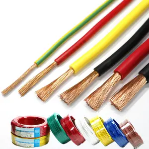 0,5mm 0,75mm 1mm 1,5mm 2,5mm 4mm 6mm 10mm 16mm 25mm PVC tierra cable negro rojo cobre flexible cable eléctrico de un solo núcleo