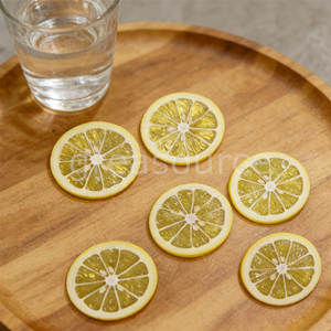 Tranches de citron artificielles DIY écologiques en PVC à motif cœur, fausses tranches de citron séchées pour la décoration de boissons et la simulation alimentaire - Product Image 6