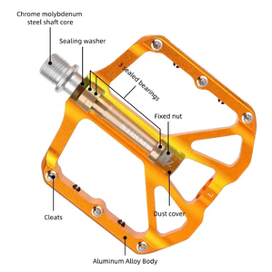 Vente en gros de pédales de vélo personnalisées ultra-légères en aluminium, pointes antidérapantes amovibles, réflecteurs, accessoires pour pédales de vélo de montagne - Product Image 4