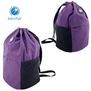 <strong>Drawstring</strong> <strong>Backpack</strong> with Shoe Compartment Canvas String Closure Polyester Lining-Lightweight 20-38L <strong>Sports</strong> Gym Bag for Daily Use - Product Image 5