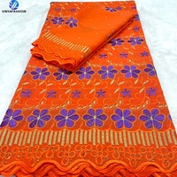 Tissus Sinya Broderie Dentelle Suisse Nigériane Africaine 100% Coton 7 Yards Style Dubaï – Élegante Harmonie pour Foulard Musulman