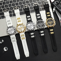 Montre Homme Best-seller Transfrontalière Style Affaires Lumière Bleue 47mm Alliage Quartz Bracelet Silicone Vente Directe Usine