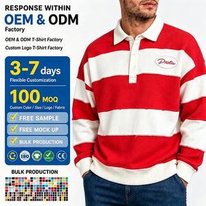 Camicie da <span class=keywords><strong>uomo</strong></span> ricamate con strass, <span class=keywords><strong>a</strong></span> maniche lunghe, con colletto alla coreana, in tessuto 100% cotone, <span class=keywords><strong>a</strong></span> <span class=keywords><strong>righe</strong></span> <span class=keywords><strong>rosse</strong></span> e bianche, stile High Street. - Product Image 1