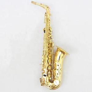 Instruments de musique de qualité supérieure, <span class=keywords><strong>saxophone</strong></span> <span class=keywords><strong>alto</strong></span> avec corps en laiton laqué or et incrustations originales en nacre - Product Image 1