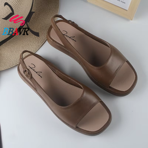 Sandalias Planas Casuales de Verano para Mujer, con Punta Abierta, Color Sólido, Punta Cuadrada, Personalizables - Product Image 2