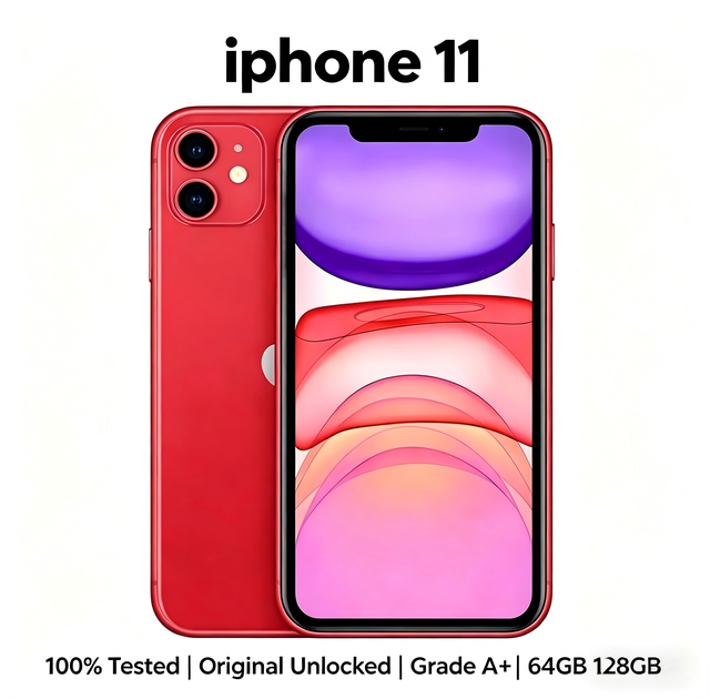 A+ Grade Used iPhone 11 Original Unlocked 64GB 128GB All Colors 100% Battery Health Wholesale