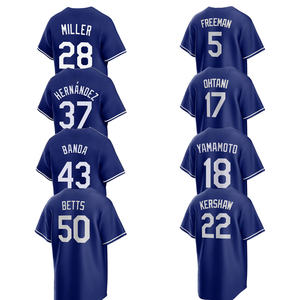 Jersey Baseball Pria Wanita Los Angeles Seri Dunia 2025, Pakaian Kustom Bordir Jahit dengan Logo Biru - Product Image 1