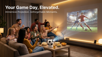 Proyector inteligente LCD portátil de alta definición GLIWAY con forma de balón de fútbol, con sistema operativo Android 13.0, para uso en exteriores y en el hogar.