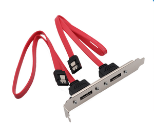 Plaque arrière ESATA double données <span class=keywords><strong>Serial</strong></span> <span class=keywords><strong>ATA</strong></span> en PVC pour câbles, vente en gros d'usine pour ordinateurs - Product Image 1