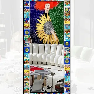 Sol nuage miroir ondulé trafic esthétique luxe coeur miroir maquillage conception anomalie dressing lunettes Espelhos décorations pour la maison - Product Image 6