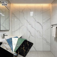 Plaque PVC effet marbre brillant carbone cristal ROI HOME, moderne, étanche, motif floral fluorescent, usage domestique, garantie 1 an