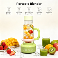 Mixeur personnel tout-en-un compatible porte-gobelets, gobelet de 26 oz avec paille intégrée et bec verseur, compatible lave-vaisselle pour les voyages et la maison