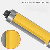 1 Buah Flush Trim Router Bit Bantalan Ganda, dengan Batang Bulat 1/4 Inci 1/2 Alat Pertukangan