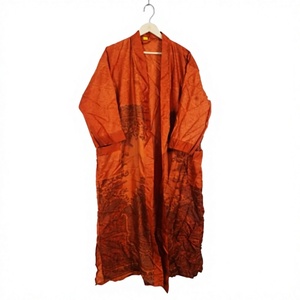 Kimono de Talla Única con Estampado Floral Vintage, Saari de Seda con Parches, Elegante y Casual, con Cierre de Cordón, Suave, Transpirable y Sexy, de Longitud Completa - Product Image 1