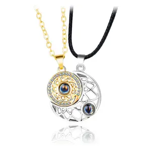 Mặt Dây chuyền vòng cổ collier Femme không xỉn cho cô gái vàng ảnh gấu bông hạt men quyến rũ Rhinestone Tennis đại dương Vòng cổ