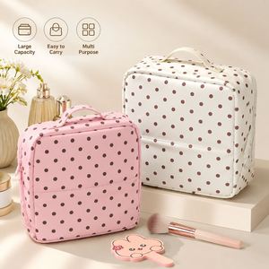 Large Capacity Travel Cosmetic Bag Women <b>Makeup</b> Organizer Pouch with Brush <b>Holder</b> Waterproof Toiletry Bag Custom Logo OEM ODM - Product Image 1
