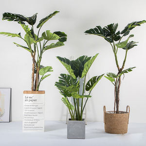 Plantas verdes artificiales de plástico para decoración del hogar, árboles Monstera, bonsái, 120cm - Product Image 2