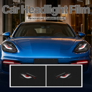 Autocollant en vinyle perforé pour phare de voiture avec logo personnalisé, effet œil de démon, autocollant en maille pour phare de voiture, effet œil en colère - Product Image 4