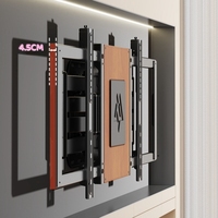Soporte de Pared Giratorio Universal para TV de Oficina para Pantallas Planas de hasta 100 Pulgadas, Soporte de TV de Acero con Panel de Madera