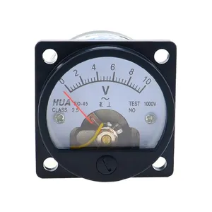 Voltmetre SO-45 AC V 10V 15V 20V 30V 50V 100V 150V 200V 250V 300V yuvarlak Analog kadran Panel metre voltmetre ölçer siyah