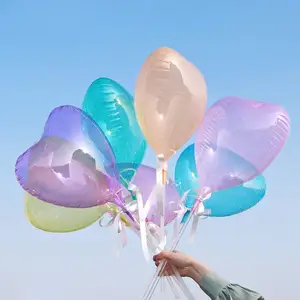 Balões de cristal de formato de coração, balões transparentes para fotografias, adereços de casamento, aniversário