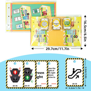 72 cartes éducatives calendrier, texte et image, anglais, interactives parent-enfant, cartes 3D, apprentissage des <span class=keywords><strong>panneaux</strong></span> <span class=keywords><strong>de</strong></span> <span class=keywords><strong>signalisation</strong></span>, connaissances courantes, puzzle - Product Image 2