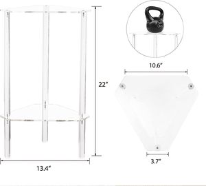 Tavolino triangolare in acrilico <span class=keywords><strong>trasparente</strong></span>, tavolino angolare per piccoli spazi, piccolo tavolino decorativo per soggiorno, camera da letto e balcone, E - Product Image 6