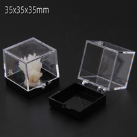 24 boîtes avec présentoir en acrylique à trois niveaux, matériau PMMA, boîte de présentation pour pierres, support pour cristaux