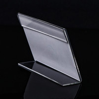 T0.2cm ราคาผู้ถือบัตรฉลากโปรโมชั่นชั้นวางคริลิคพลาสติก21X15ซม. A5ขายปลีกรูปตัว L แนวนอนป้ายกระดาษยืนแสดง