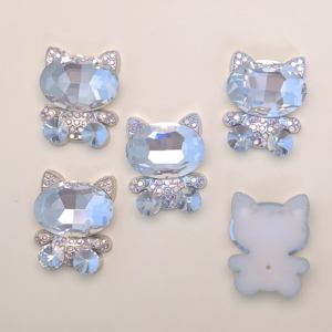 พลอยเทียมรูปแมวส่องแสงเป็นประกายระยิบระยับน่ารัก100ชิ้น/ล็อตสำหรับติดอัลบัมโทรศัพท์เคสโบว์ติดผมตกแต่งศูนย์ - Product Image 5