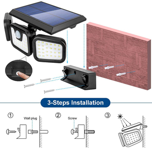 Outdoor ABS IP65 Waterproof 74 Led Solar Motion Sensor <strong>Light</strong> <strong>PIR</strong> Solar Power Garden Solar Wall <strong>Light</strong> - Product Image 6