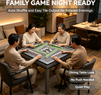 Table de jeu de Mahjong à roulettes pour usage domestique, avec mélangeur automatique et structure stable, idéale pour le divertissement familial