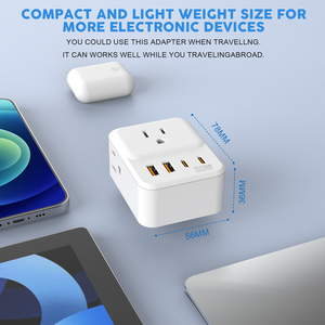 Adattatore da Viaggio LEISHEN USA con 2 USB-<span class=keywords><strong>A</strong></span> e 2 USB-<span class=keywords><strong>C</strong></span>, Caricatore Universale per Canada, Messico, Colombia, Taiwan, Giappone - Product Image 3