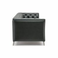 Ensemble de canapés sectionnels modernes YUANCHANG Chesterfield capitonnés en similicuir, structure en bois de larch et eucalyptus, pieds en acier inoxydable