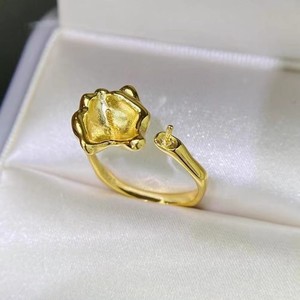 Porte-bague en argent S925 10563DIY vide, accessoire de bijouterie avec perle ronde de 10 à 13 mm pour femmes - Product Image 2