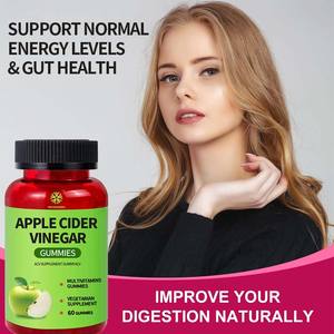 Natural ACV suplemento gomoso suplemento vegetariano para mujeres y hombres no GMO <span class=keywords><strong>B12</strong></span> multivitamínico Vinagre de sidra de manzana gomitas - Product Image 2